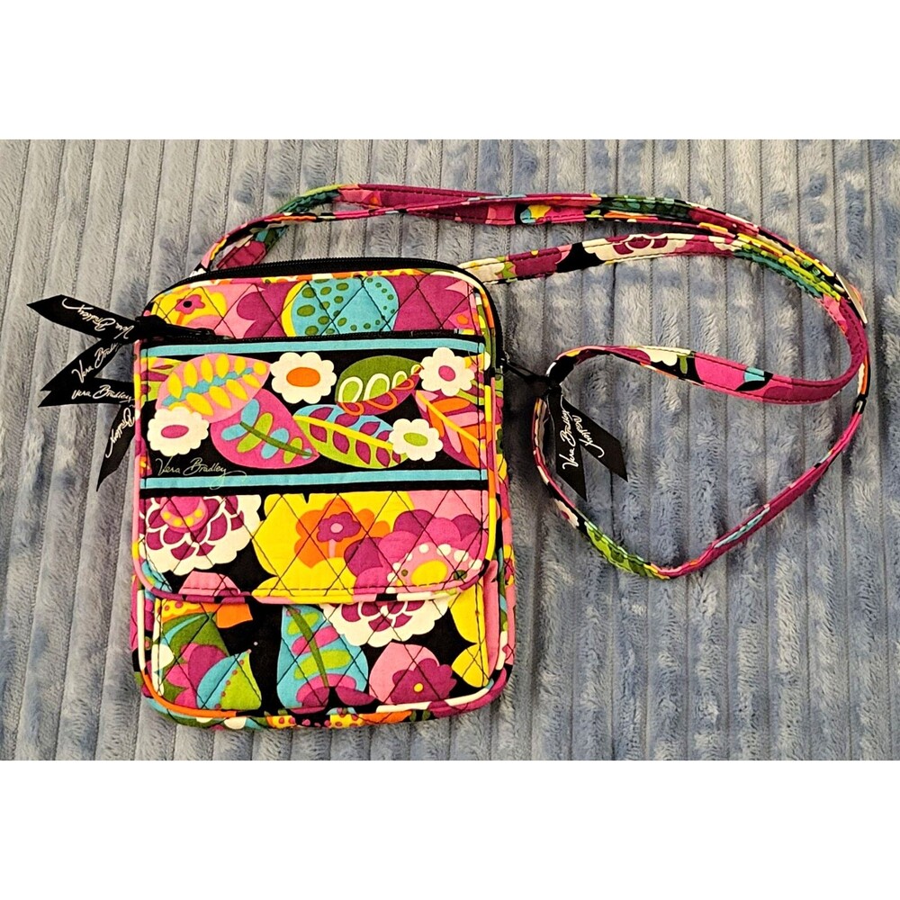 Vera Bradley Women's Floral Crossbody Bag Multicolor, Adjustable Strap